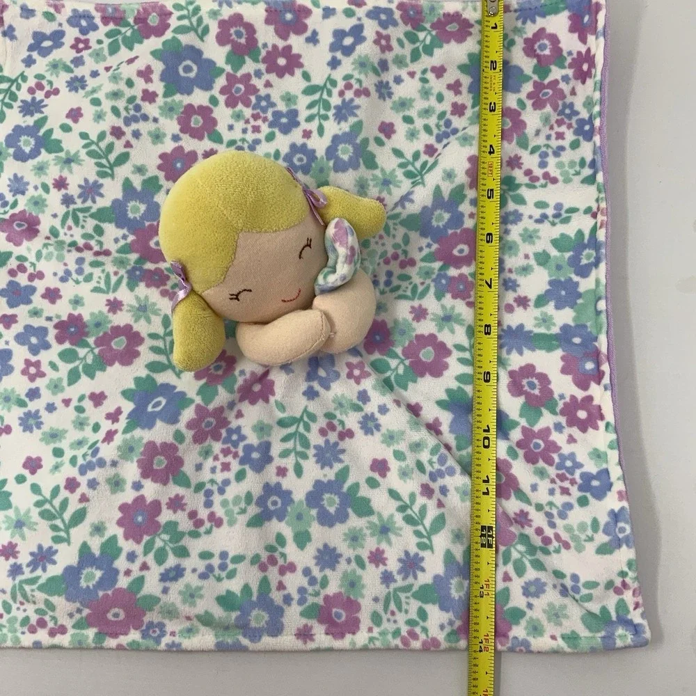 Carter's Security Blanket Lovey Blonde‎ Girl Babydoll Pigtails Dainty Floral